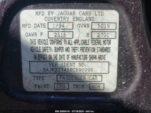 1994 JAGUAR VANDENPLAS SAJKX1745RC699996 Photo 8
