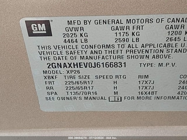 Chevrolet EQUINOX LS 2018 2GNAXHEV0J6166831 Image 9