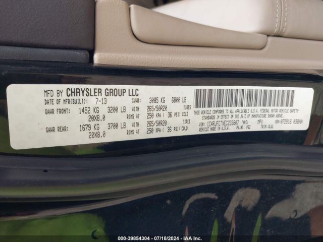 1C4RJFCTXEC233807 Jeep Grand Cherokee Overland