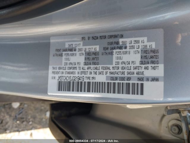 JM3TCACY6J0219419 Mazda Cx-9 Touring