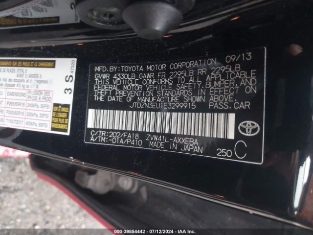 JTDZN3EU1E3299915 Toyota Prius V Three