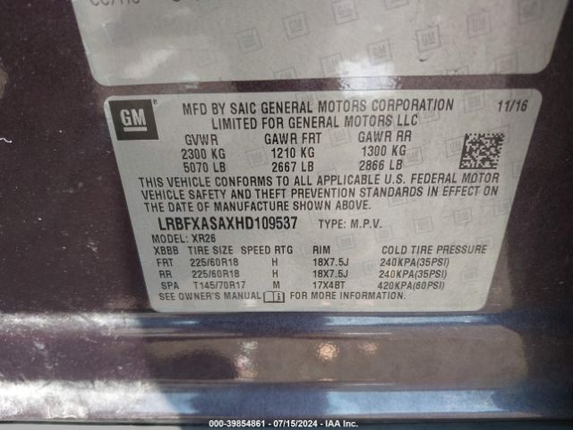 LRBFXASAXHD109537 Buick Envision Preferred