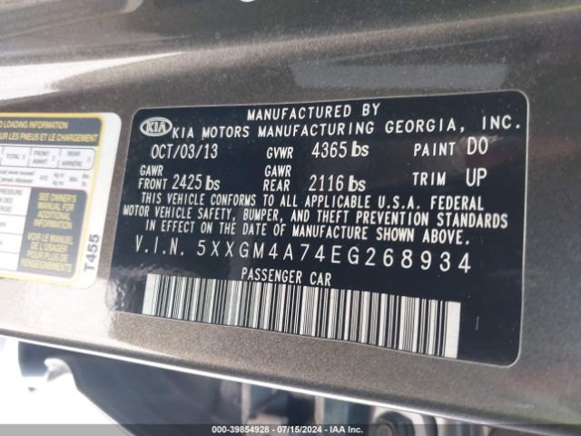 5XXGM4A74EG268934 KIA Optima Lx