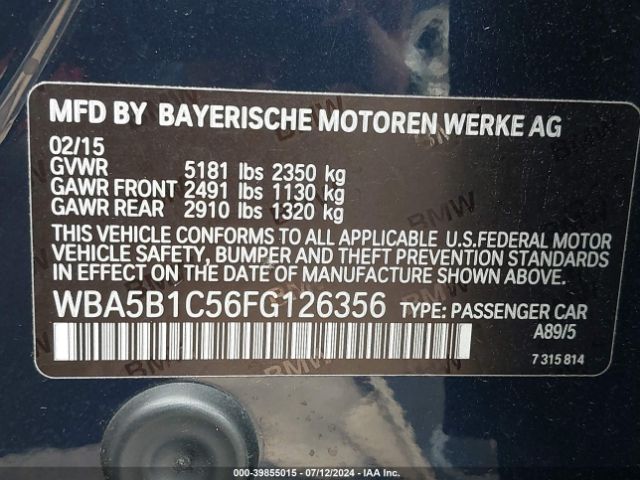 WBA5B1C56FG126356 BMW 535i