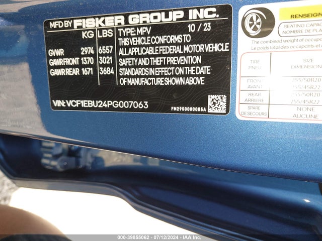 Fisker Ocean Extreme 2023 VCF1EBU24PG007063 Image 9