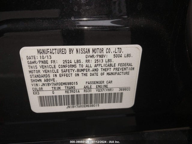 Infiniti Q50 Premium 2014 JN1BV7AR0EM698015 Image 9