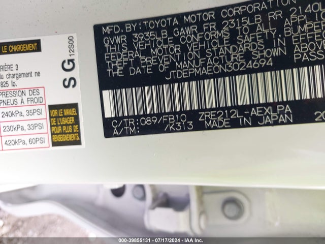 Toyota COROLLA LE 2022 JTDEPMAE0N3024694 Image 9