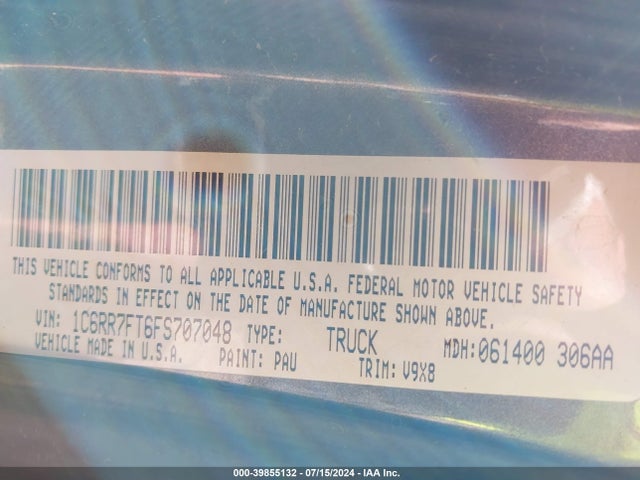 RAM 1500 Express 2015 1C6RR7FT6FS707048 Image 9
