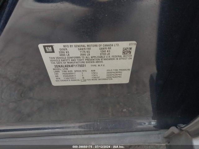 Chevrolet EQUINOX LS 2015 2GNALAEK4F1179031 Image 9