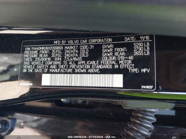 YV440MRU6H2099869 Volvo Xc60 T5 Inscription