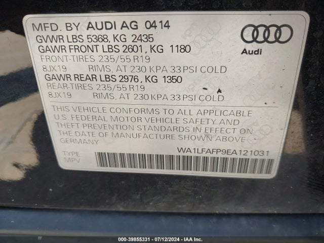 Audi Q5 2.0t Premium 2014 WA1LFAFP9EA121031 Image 9