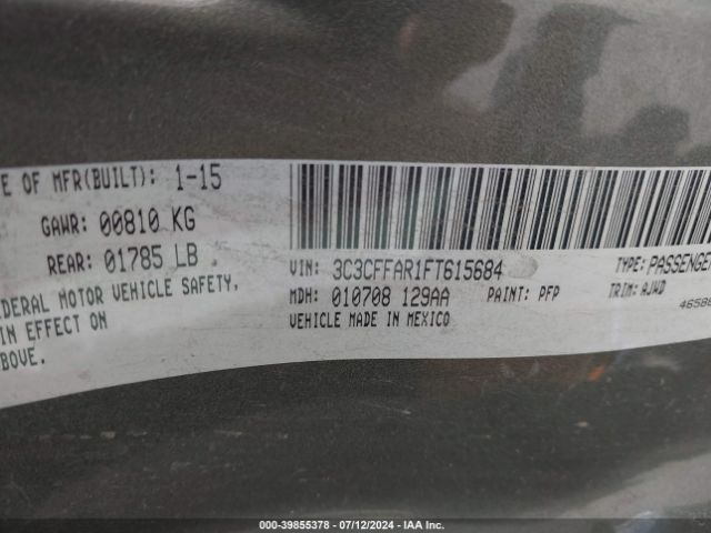 3C3CFFAR1FT615684 Fiat 500 POP