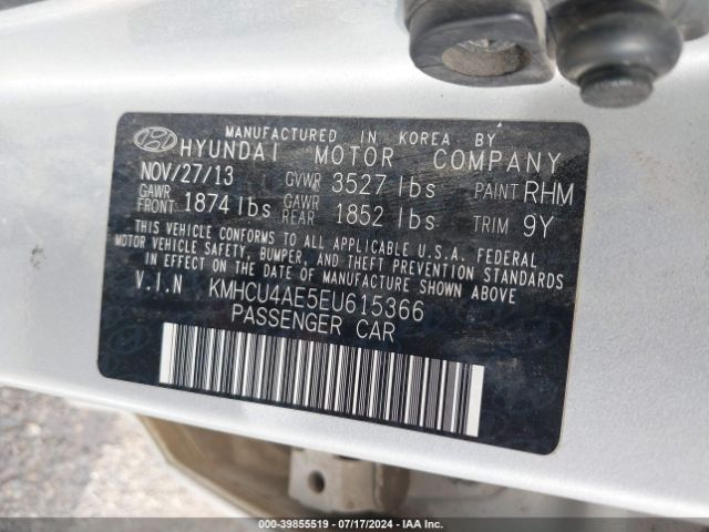 KMHCU4AE5EU615366 Hyundai ACCENT GLS