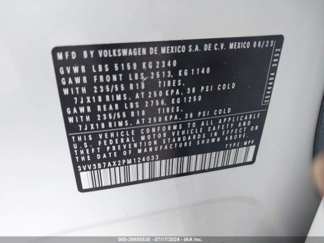 3VV3B7AX2PM124033 Volkswagen Tiguan 2.0t Se