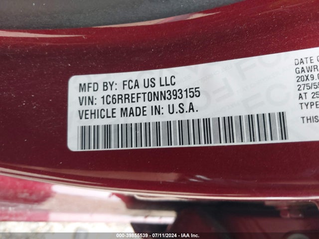 1C6RREFT0NN393155 RAM 1500 Lone Star  4x2 5'7 Box