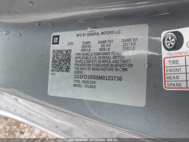 1G1FD1RS5M0123736 Chevrolet Camaro Rwd  2lt