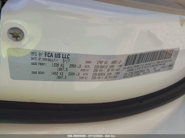 2C4RC1BG0HR788424 Chrysler Pacifica Touring Plus