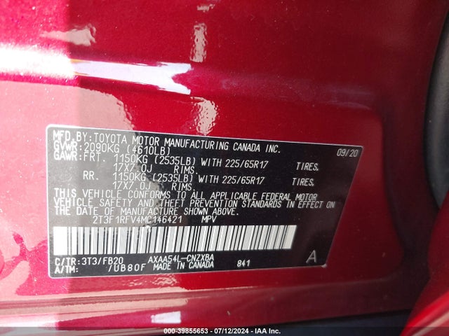 Toyota RAV4 LE 2021 2T3F1RFV4MC146421 Image 9