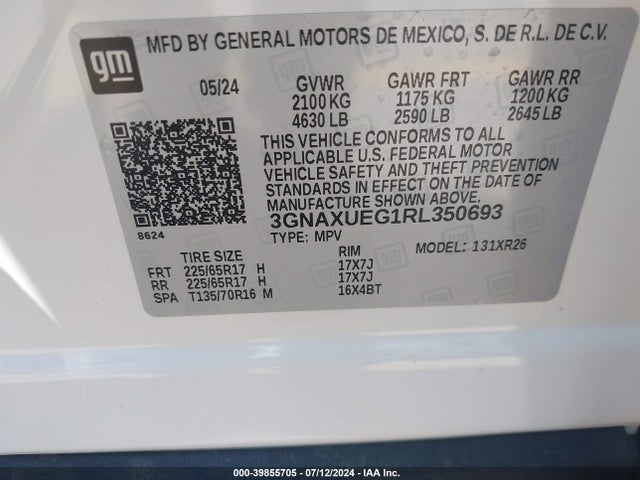 Chevrolet Equinox Awd Lt 2024 3GNAXUEG1RL350693 Image 9