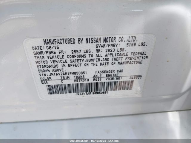 JN1AV7AR1FM850851 Infiniti Q50 Hybrid Premium