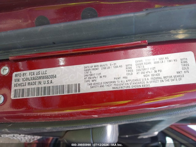 1C4HJXAG5MW663054 Jeep Wrangler Sport S 4x4