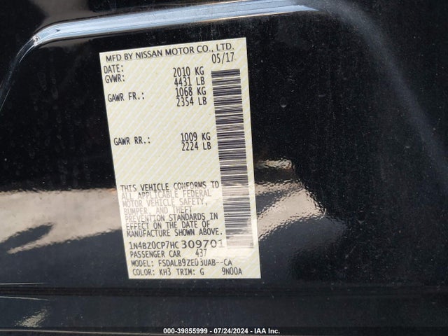 Nissan LEAF S 2017 1N4BZ0CP7HC309701 Image 9