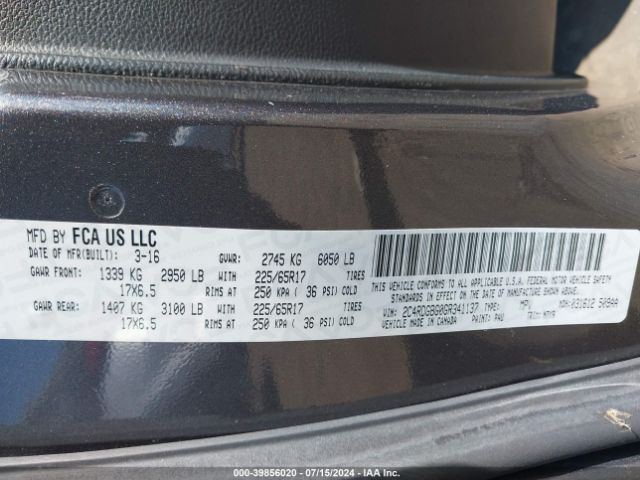 2C4RDGBG0GR341137 Dodge Grand Caravan Se Plus