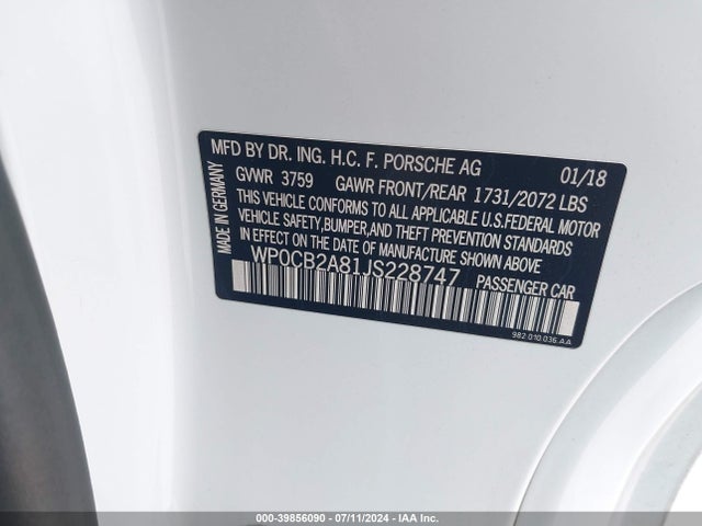 2018 PORSCHE 718 BOXSTER WP0CB2A81JS228747 Photo 8