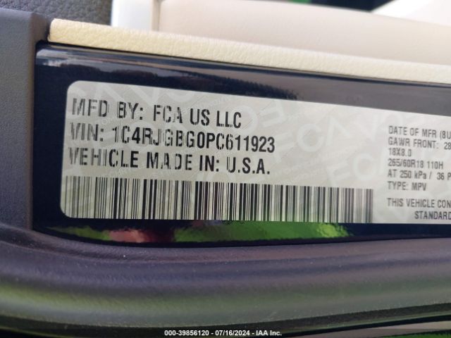 1C4RJGBG0PC611923 Jeep Grand Cherokee Limited 4x2