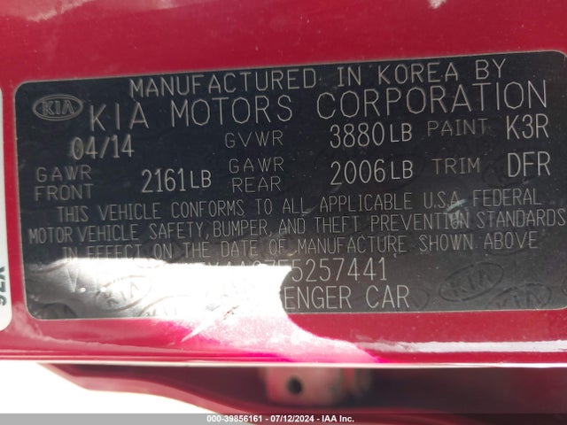 KIA FORTE LX 2015 KNAFX4A67F5257441 Image 9