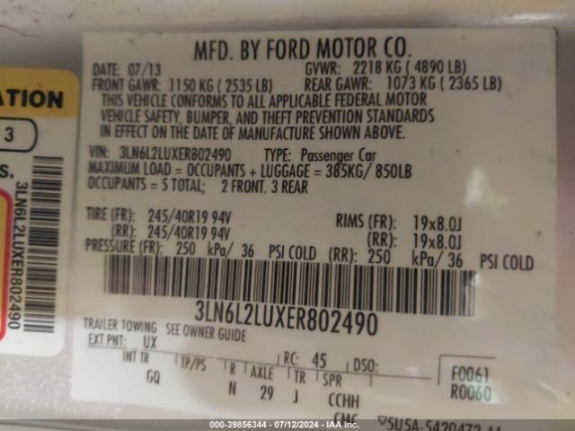 3LN6L2LUXER802490 Lincoln MKZ HYBRID