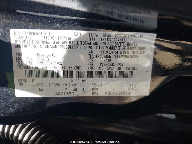 Ford C-max Energi Titanium 2017 1FADP5FU8HL100142 Image 9