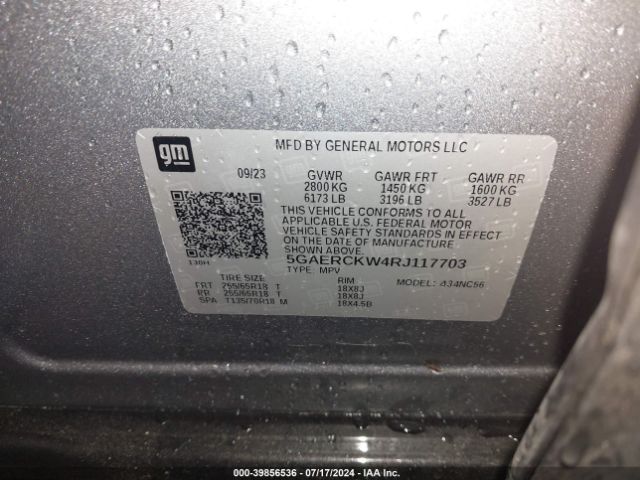 5GAERCKW4RJ117703 Buick Enclave Premium Fwd