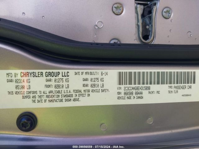 2C3CCAAG8EH315898 Chrysler 300