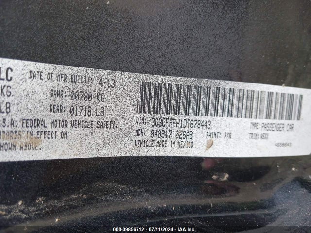 2013 FIAT 500 3C3CFFFH1DT678443 Photo 8