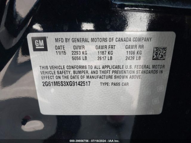 2G61M5S3XG9142517 Cadillac Xts Luxury Collection