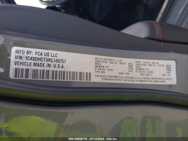 1C4SDHCT3RC149757 Dodge Durango R/t Rwd