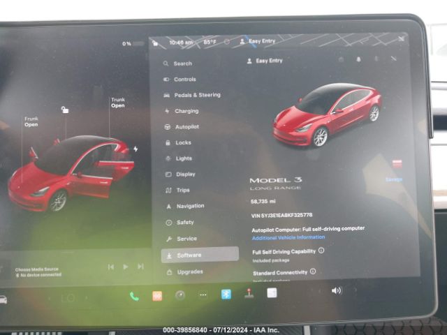 5YJ3E1EA8KF325778 Tesla Model 3 Long Range/mid Range/standard Range/standard Range Plus