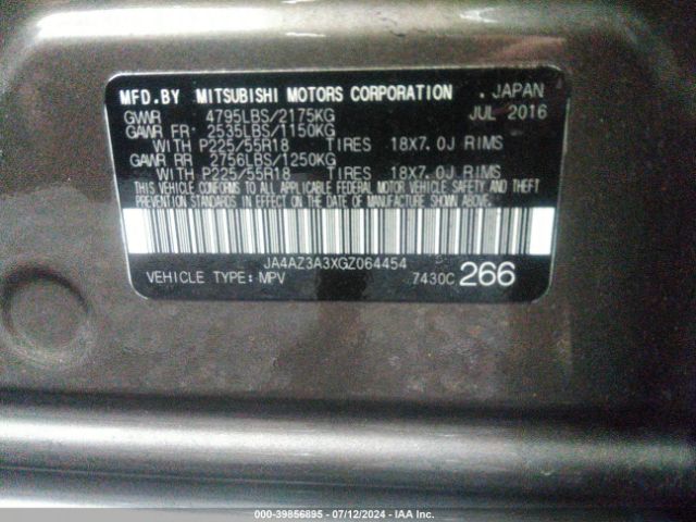 JA4AZ3A3XGZ064454 Mitsubishi Outlander Se