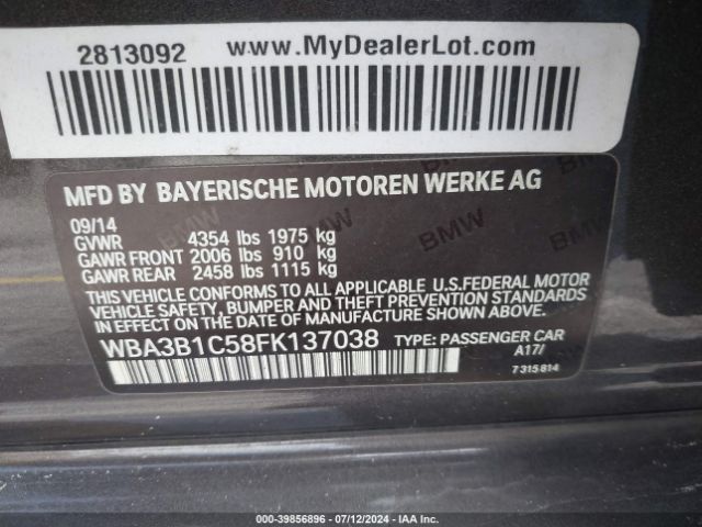 WBA3B1C58FK137038 BMW 320i