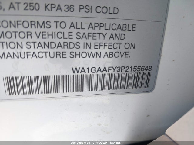 WA1GAAFY3P2155648 Audi Q5 Premium 45 Tfsi S Line Quattro