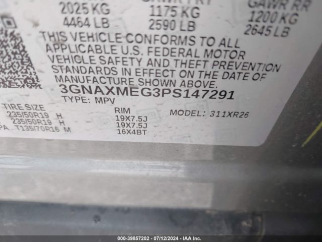 3GNAXMEG3PS147291 Chevrolet Equinox Fwd Rs