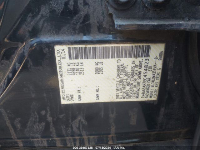 1N4AA5AP2EC454823 Nissan Maxima 3.5 S/3.5 Sv