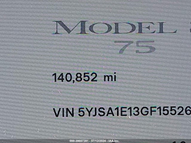 Tesla Model S 60/70/75/85 2016 5YJSA1E13GF155263 Image 15