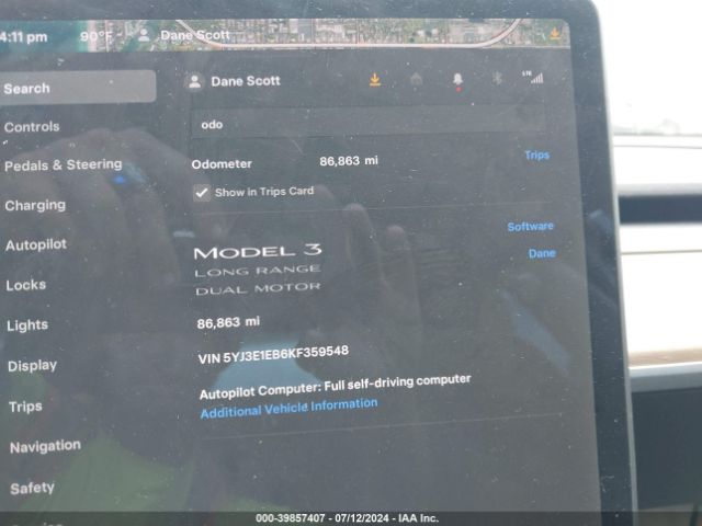 2019 TESLA MODEL 3 5YJ3E1EB6KF359548 Photo 6
