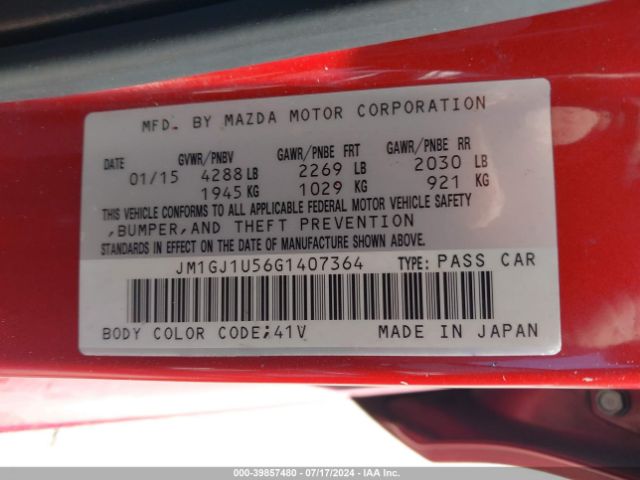 JM1GJ1U56G1407364 Mazda Mazda6 I Sport
