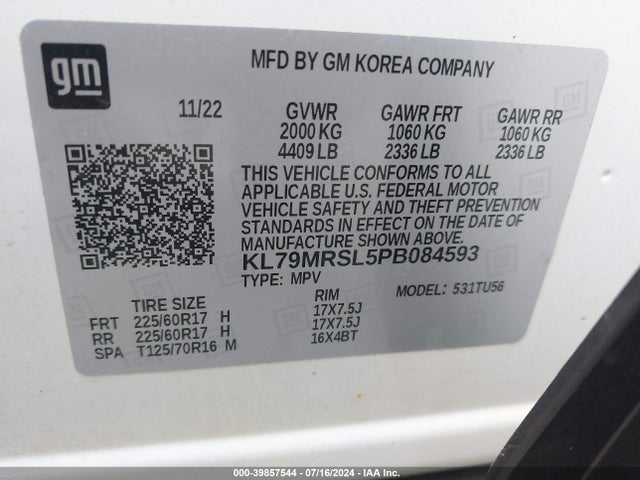 Chevrolet Trailblazer Awd Lt 2023 KL79MRSL5PB084593 Image 9
