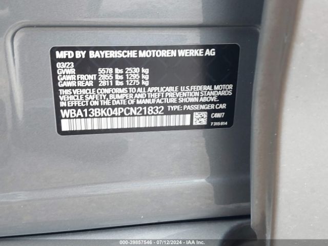 WBA13BK04PCN21832 BMW M550 I Xdrive