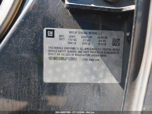 Chevrolet Cruze Lt Auto 2018 1G1BE5SM5J7123852 Image 9