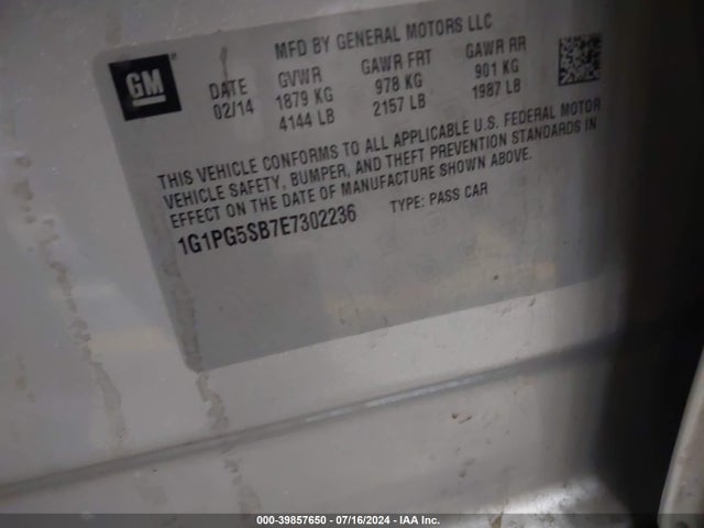 Chevrolet CRUZE LTZ 2014 1G1PG5SB7E7302236 Image 9